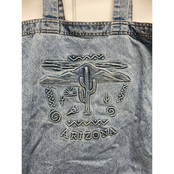 Arizona Embossed Denim Desert Jean Large Tote - Picture 2 of 5